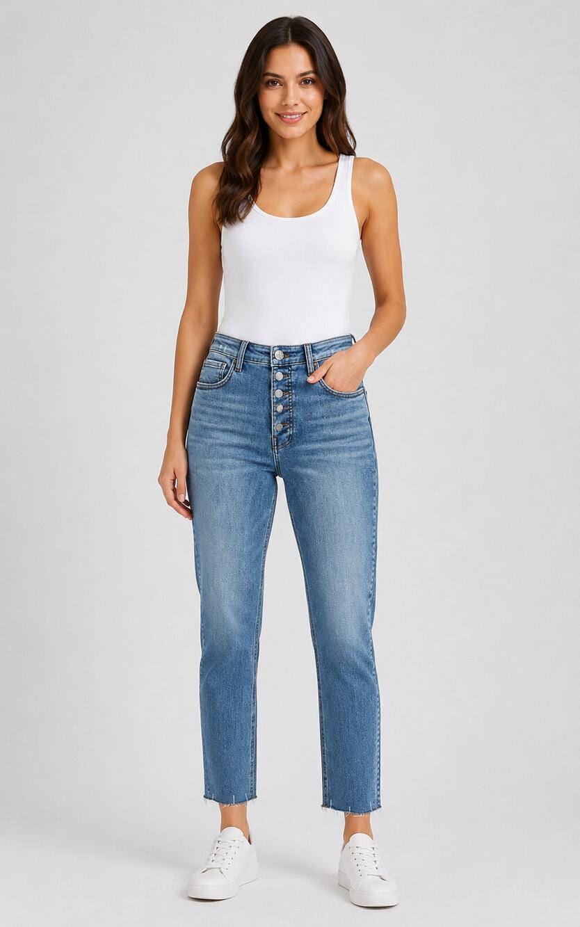 Kut From The Kloth Womens Blue Denim Rachel Mom Jeans High Rise Size 4 NWT